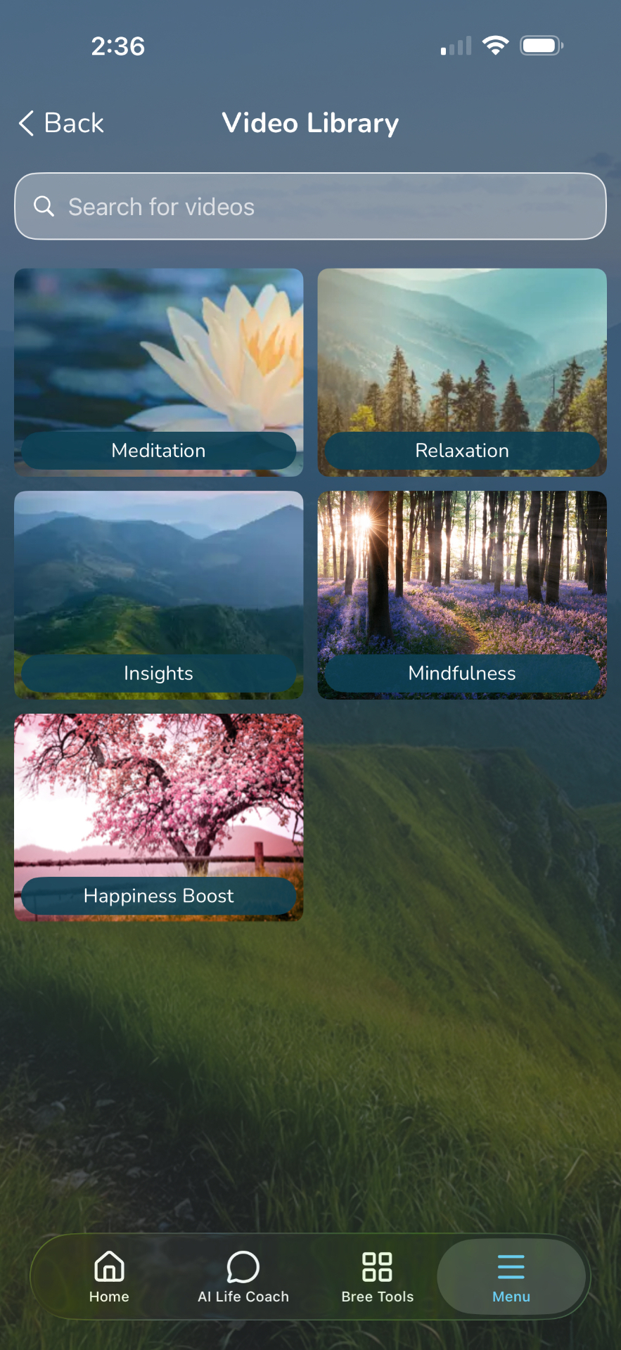 Bree Video Library: Meditation, Relaxation, Mindfulness, Happiness Boost